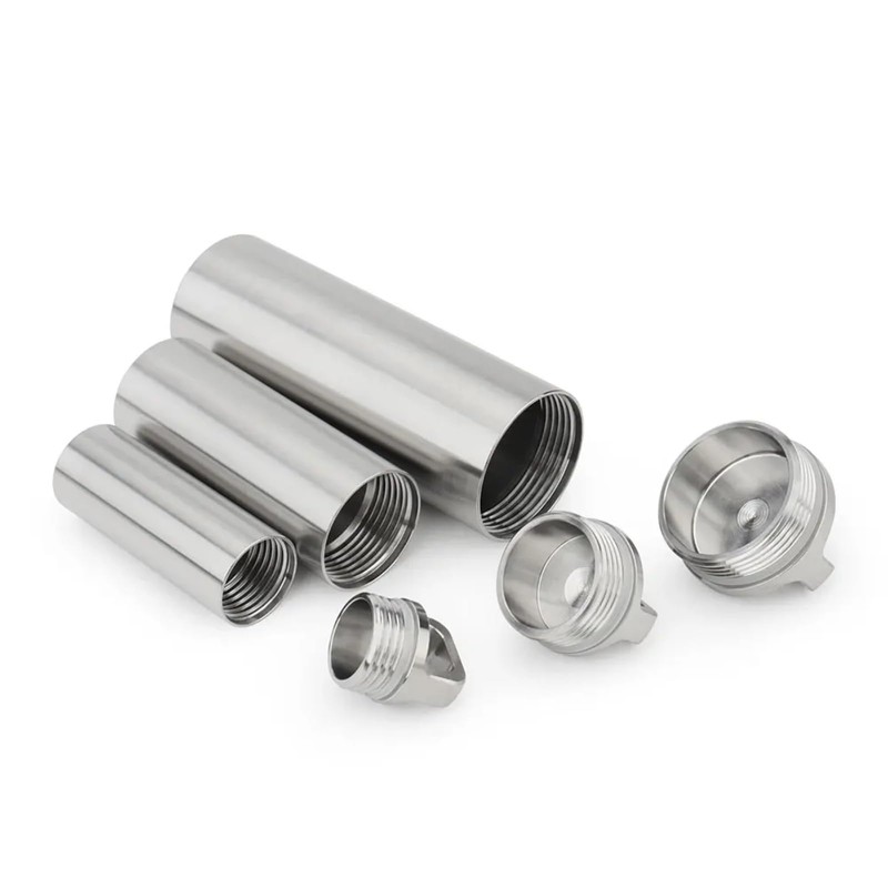 TONYFY Titanium Pill Container Keychain, Waterproof EDC Pill Holder (M)