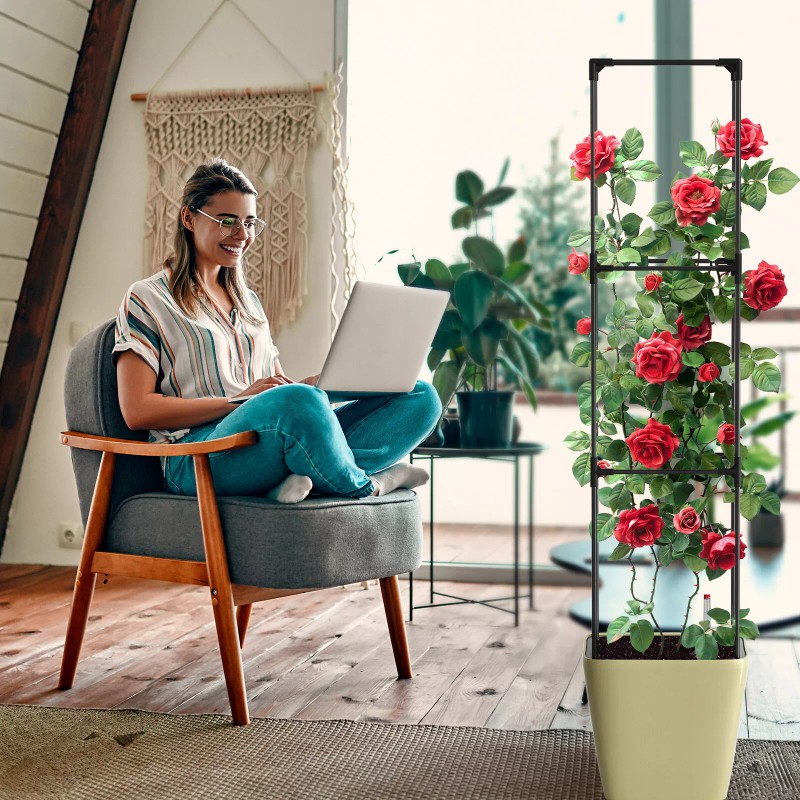 Docred Tomato Planter Boxes with Trellis Wheel 63" Self-Watering Tomato