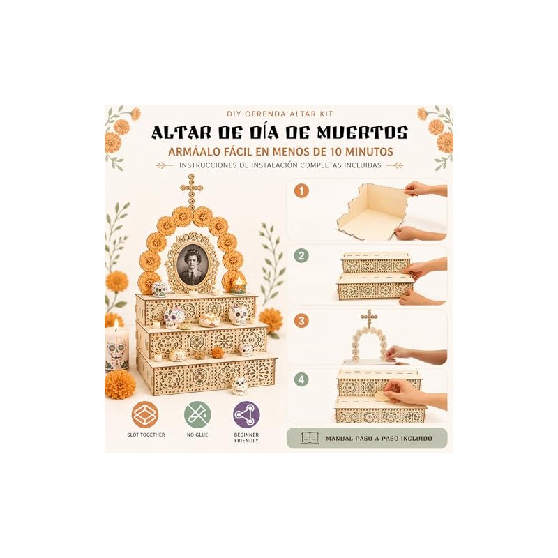 JeeLeeko Kit DIY de Mini ofrenda de Día de Muertos