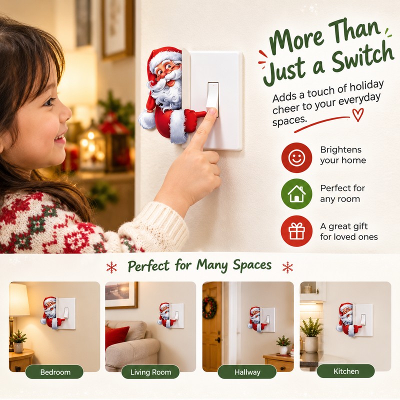 Christmas Wall Sticker for Switch & Wall Decor – Self-Adhesive