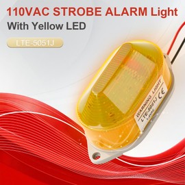 AC110V Strobe Siren Industrial Warning Light with Yellow LED and 105dB Buzzer, Ultra-Bright Signal Flashing Alarm Light for Safety and Alert, Oval