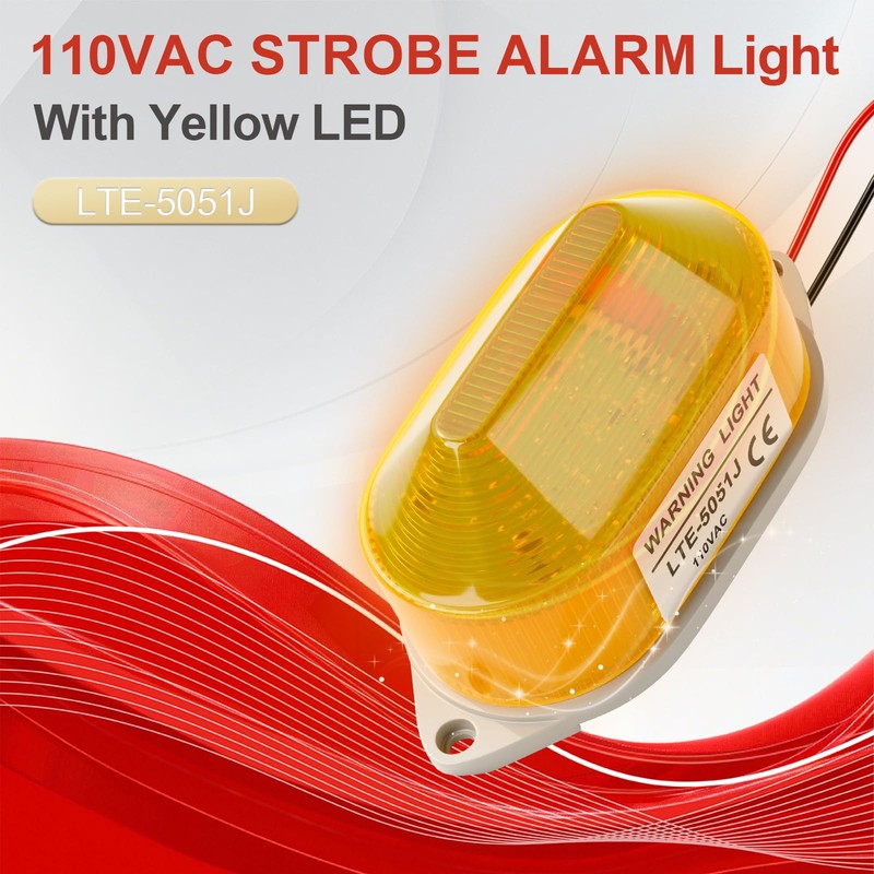 AC110V Strobe Siren Industrial Warning Light with Yellow LED and
