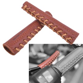 Tas Trost Genuine Leather Motorcycle Brake Clutch Covers, No Fringe (Brown)