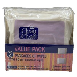 clean & clear makeup oil free dissolving wipes for makeup dirt 150 total wipes