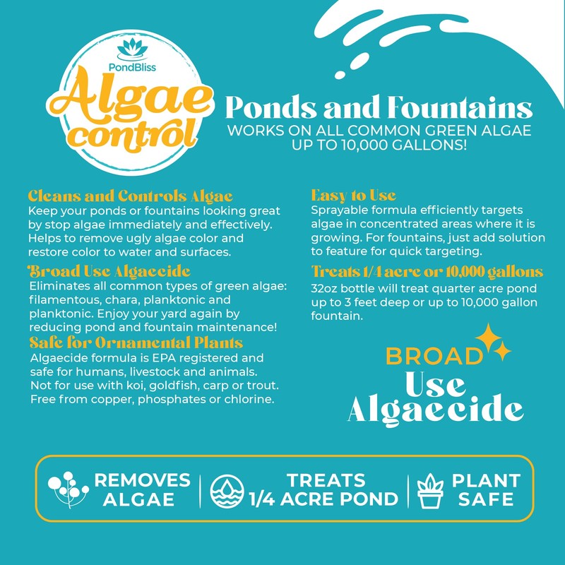 Algaecide for Fountains – Clarify and Controls Algae for Large