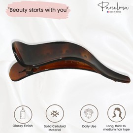 Parcelona French Brill Beak Medium 4 1/2" Shell Small Salon Hinge Slide in Beak Slider Claw Clip Clamp for Women