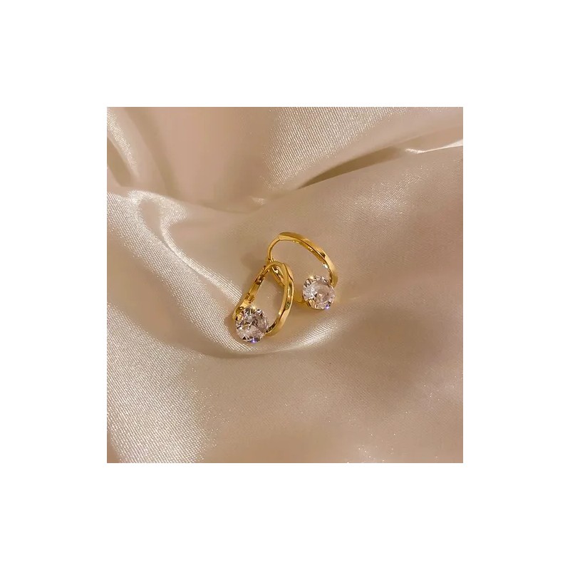 Aretes Finos de Moissanita – Plata 925 Chapada en Oro,