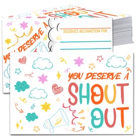 WKGDQSSS 50 Fun Shout Out Cards for Students Teachers Employees, Office Staff, Appreciation and Recognition Reward Cards for School or Work Bulletin Board