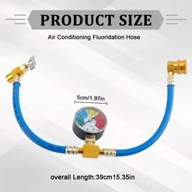 R134A Refrigerant Charge Hose Kit, 1/2" R-134a AC Refrigerant Recharge Kit with Pressure Gauge&Dispensing Valve, Auto A/C Recharge Hose Fits for Car AC Air Conditioning Refrigerant,Car Accessories