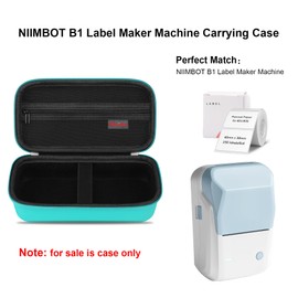 Elonbo Carrying Case for NIIMBOT B1 Label Maker Machine, Portable Mini Wireless Bluetooth Label Printer Travel Bag, Small Handheld Labeler Storage Holder, Mesh Pocket Fits Label Paper, Green