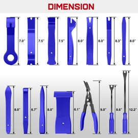 Nilight 19Pcs Auto Trim Removal Tool Set, Nylon Car Trim Panel Radio Audio Stereo Removal Tool Kit, Clip Plier Upholstery Remover Removal Tool Set with Portable Storage Bag