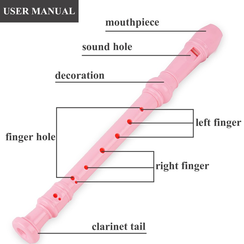 Jasenna Soprano Recorder, Elementary School Student, Beginner, 8 Hole C
