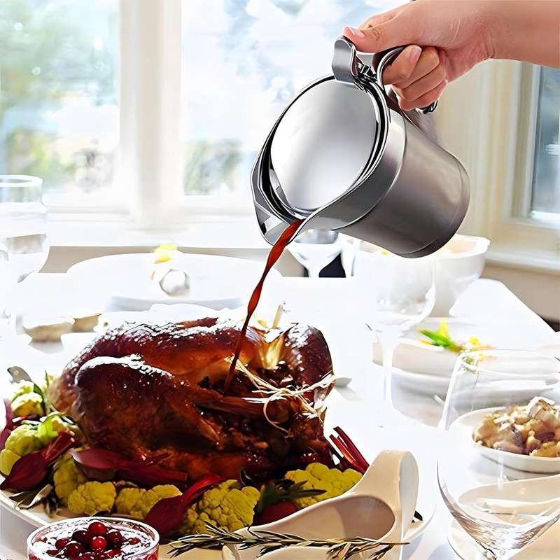 Double Insulated Gravy Boat – Stainless Steel Sauce Jug with