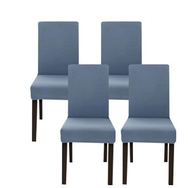 Jaotto Set of 4 Stretch Chair Covers for Dining Room Chairs, Swing Chair, Stretch Chair Protector, Removable, Washable, Universal Chair Cover for Chair, Dining Room, Office, Banquet, Hotel (Grey Blue)