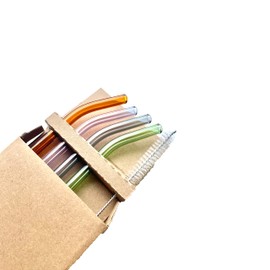 Glass Straws Drinking Straws Color Drinking Straws Glass Drinking Straws with Cleaning Brush Transparent Fashionable Glass Heat Resistant Safe Non-Toxic Durable Reusable Reusable Eco-Friendly 2#