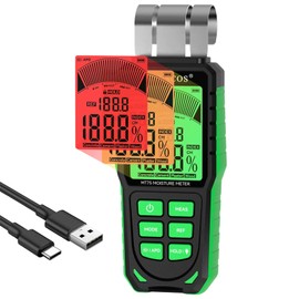 Pinless Moisture Meter,Wood Moisture Meters for Walls, Rechargeable Carpet Moisture Meter, Firewood Moisture Tester, Drywall Moisture Detector Professional Moisture Content Meter