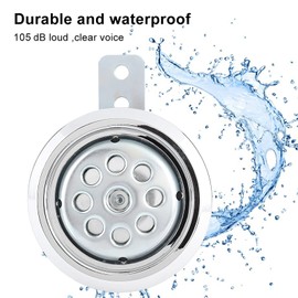 Qiilu Universial Motorcycle Horn Waterproof 110dB Loud 12V 85mm W/Honeycomb Chrome Cover T4z775 Motorcycle Horn Disc Horn Electric Motorbike Universal Horn