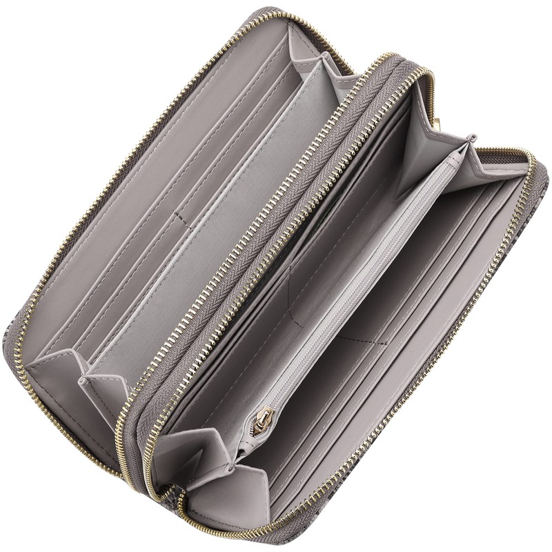 B BRENTANO Vegan Leather Double Zipper Pocket Wallet with Grip