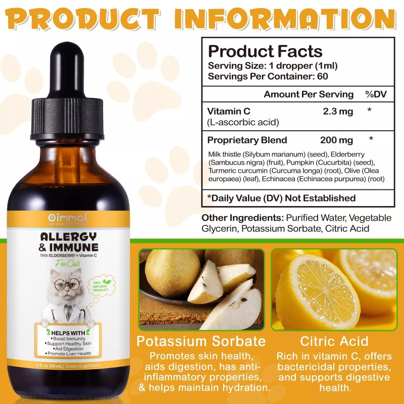 Oimmal Allergy Relief for Cats | Helps to Naturally Support