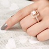 Yellow Shinning Cubic Zirconia Topaz Rings For Women 18K Rose
