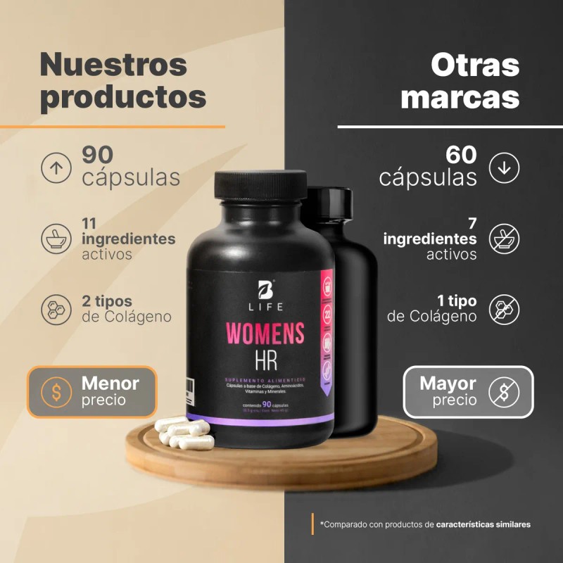 Vitaminas Cabello Mujer Cápsulas Colágeno Life