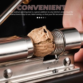 Nutcracker for Nuts Heavy Duty Nut Cracker Tool with Wooden Base Adjustable Pecan Sheller Walnut Cracking Tools for Walnuts Chestnuts Pecans Hazelnuts Almonds