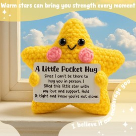 Crochet Star Pocket Hug, Thinking of You Gift for Friend, Get Well Soon Care Package, Long Distance Relationship Keepsake, Emotional Health Support Gift for Anxiety, Miss YouWomen Men