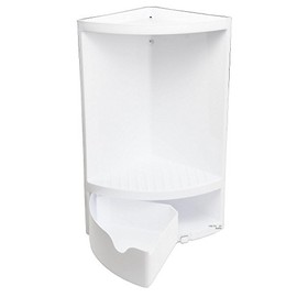TGN Wall Corner Shower Shelf with Drawer 600 White