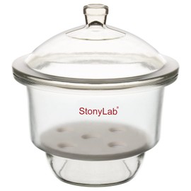 stonylab Glass Desiccator, Lab Desiccator with Knob Cover and Porcelain Plate ID: 7.1 Inch for Laboratory Research