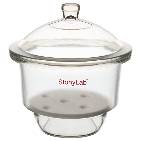stonylab Glass Desiccator, Lab Desiccator with Knob Cover and Porcelain