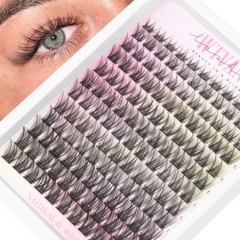 Wispy Lash Clusters Natural Eyelash Clusters C-Curly Individual Lashes 8-16 mm Cluster Eyelash Extensions Natural Look Lash Extension with Thin Lash Band DIY Lash Extension at Home by WTVANE