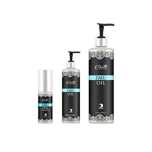 Platinum Skin Care Emu Oil | AEA Certified Pure | Fully Refined (4.5oz.)