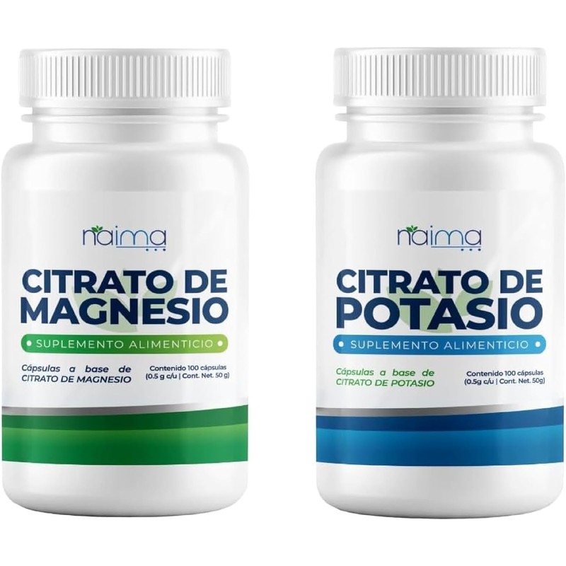 NAIMA Kit Citrato de Magnesio y Citrato de Potasio, 200