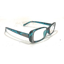 Reading Glasses Western Readers Eyeglasses Womens Cheaters + Soft Case (Leopard cheetah blue, 2.5)