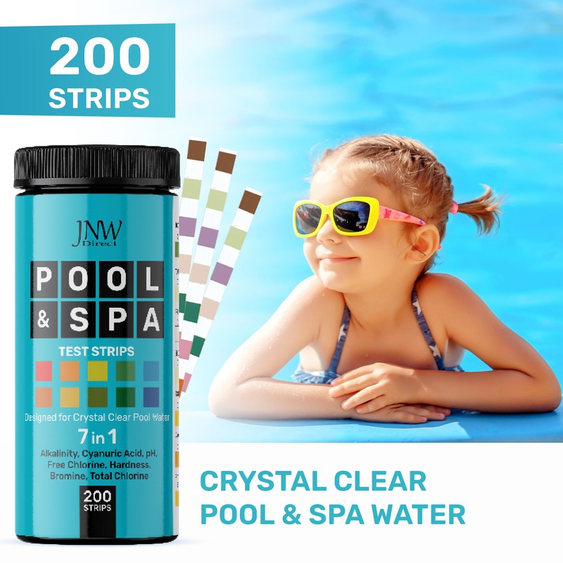 Pool Test Strips 7-in-1, 200 Quick and Accurate Pool and
