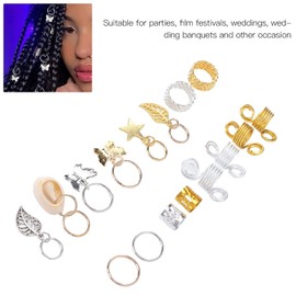 Anillos para el Cabello, 140 Piezas Puños para el Cabello Rastas para el Cabello Abalorios Decoración para Clips Accesorios Trenzados de Moda para Fiestas Bodas Extensiones Trenzas Puños