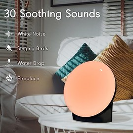 Brown Noise Sound Machine with 30 Soothing Sound 12 Colors Night Light and White Noise Machine 36 Volume Levels 4 Timers and Memory Function 10 Adjust