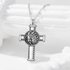 PROESS American Football Cross Urn Necklace for Ashes Sterling Silver