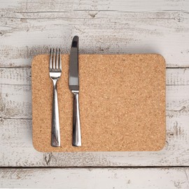 T&G FSC Certified Cork Rectangular Table Mats/Surface Protectors, Set of 6, Medium, 28 x 20.5 x 0.6 cm