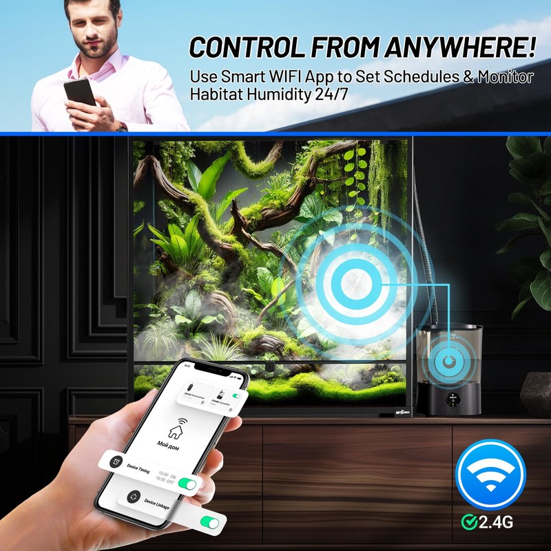 REPTI ZOO Smart WiFi Reptile Fogger with Timing, 4L Reptile