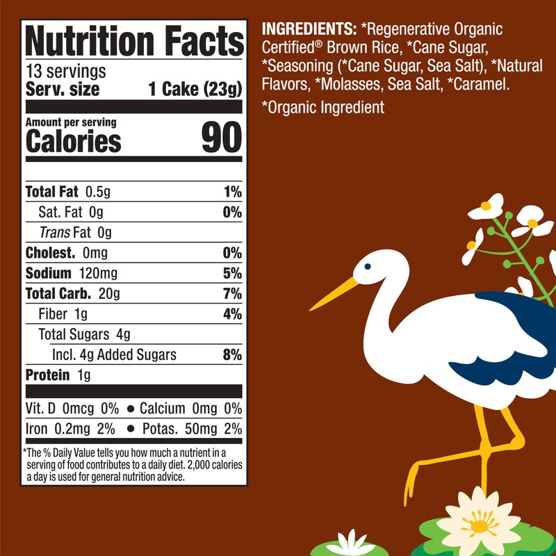 Lundberg Organic Whole Grain Brown Rice Cakes, Salted Caramel, Gluten-Free,
