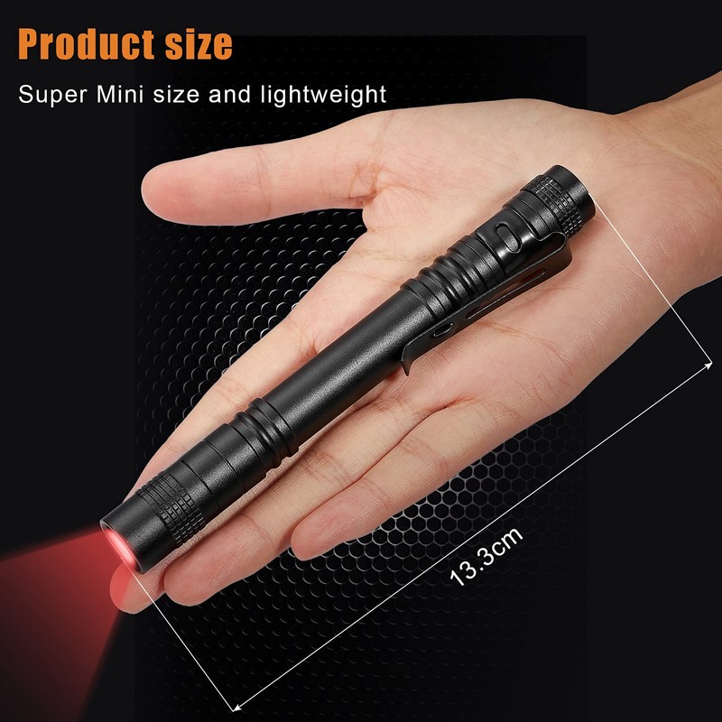 Tuanse 4 Pcs Red Light Flashlight Red LED Flashlight Red