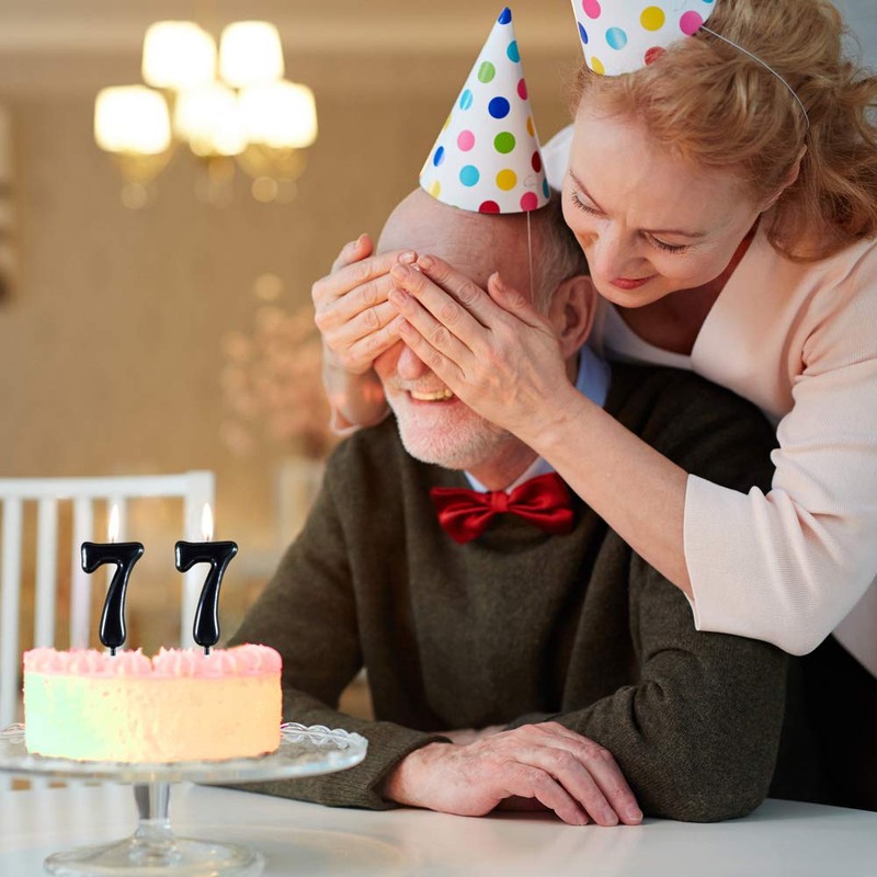 Black Number Birthday Candles (Number 8)