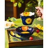Moqidadii Hand-Painted Ceramic Mug Bowl Set – 16oz Artistic Soup