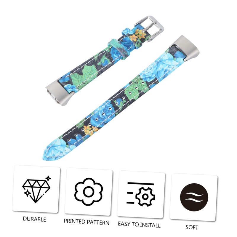 Outanaya Leather Watch Strap for Smartwatch Printed Pattern Band Compatible