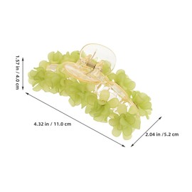 FRCOLOR 2pcs Large Floral Hair Claw Clips Non Slip Green Clips for Thick Hair Versatile Accessories for All Seasons Stylish Floral Design
