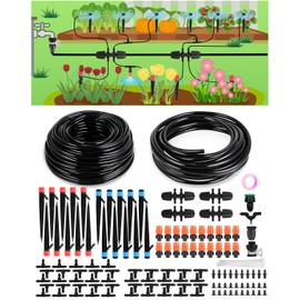 Drip Irrigation System for Watering Garden: 230FT Misting Sprinkler DIY Devices with Tubing Hose for Indoor Plants Outdoor Flower Beds Raised Growing Lawn Tree Patio Hydroponic