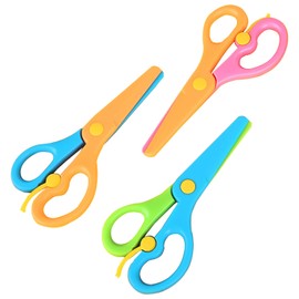XMYCYuChen 3Pcs Comfortable Handle Plastic Scissors Useful Plastic Preschool Toddler Scissors Colorful Safety Scissors Set for Scrapbooking Art Craft Supplies