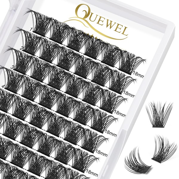 QUEWEL QUEWEL Cluster Lashes 72 Pcs Wide Stem Individual Lashes