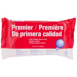 Padico La Doll Premier Clay, White, Air Dry Lightweight Stone Clay, 10.58-oz (300g) | Specialty Clay for Fine Details, Miniature Charms & Figures